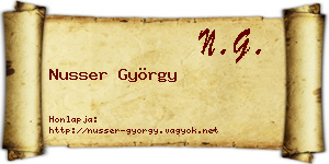 Nusser György névjegykártya